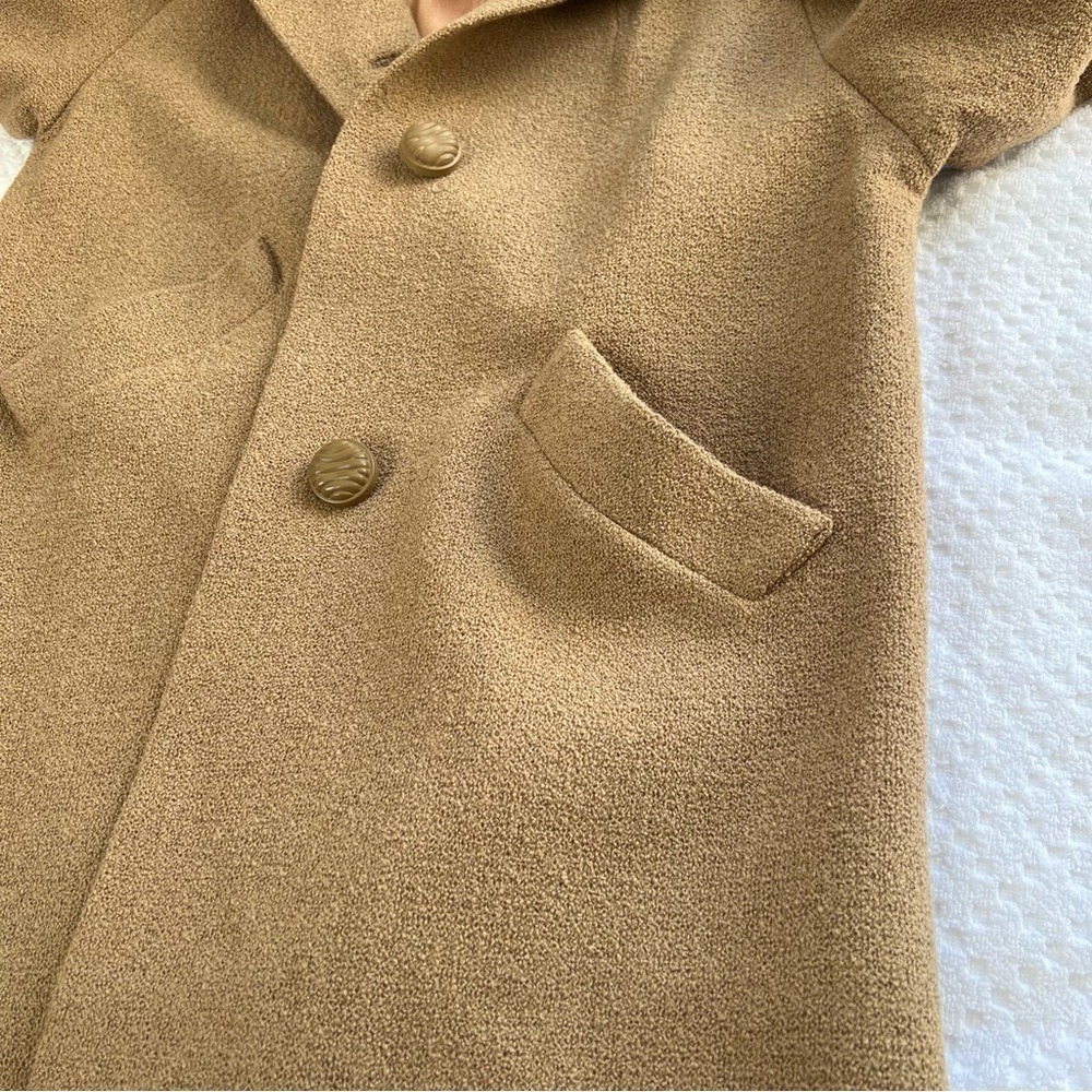 Vintage 1950s Stevens Hockanum Fabric Topaz Mink Boucle Fabric Top Coat - Picture 6 of 11